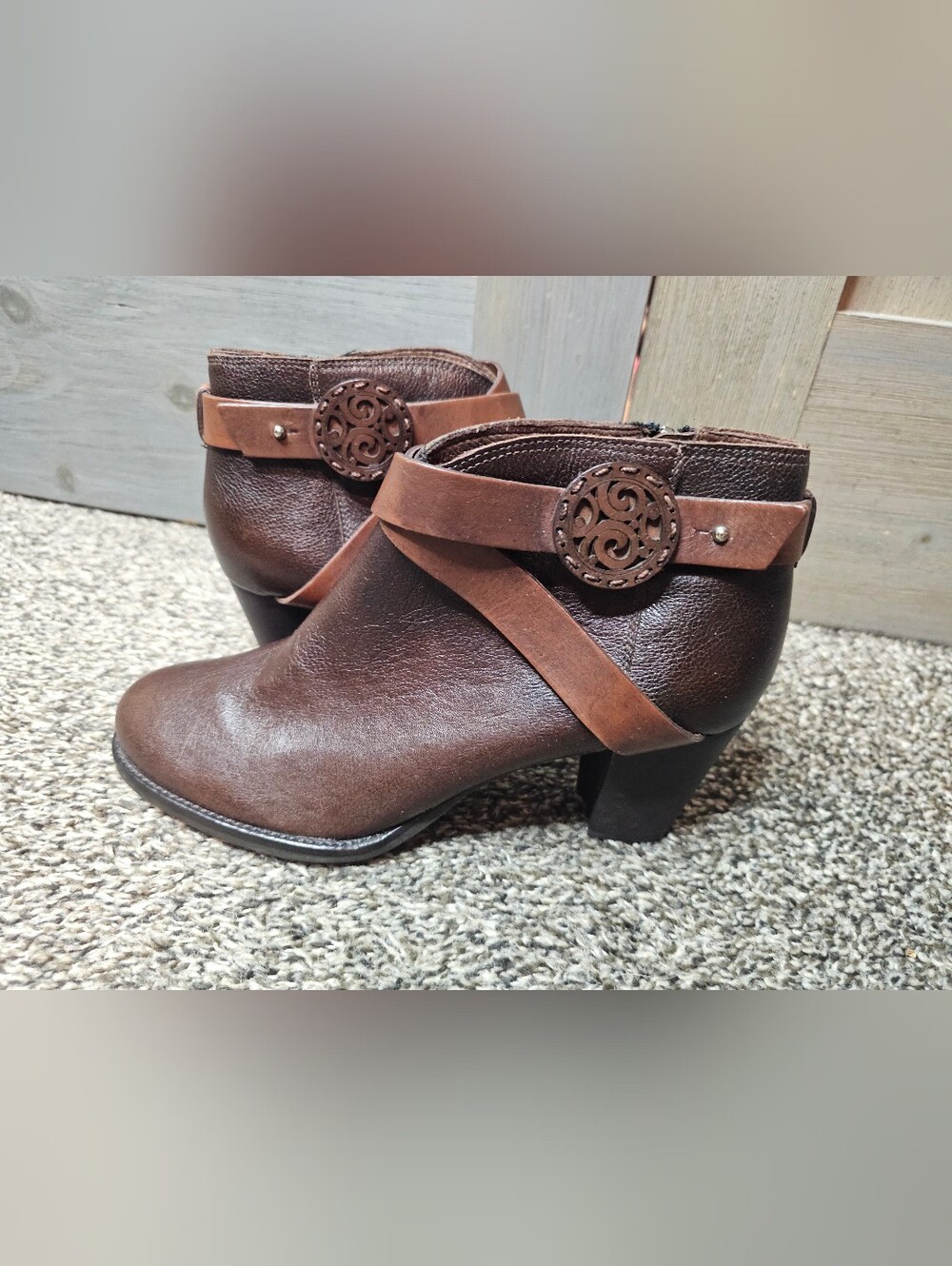 Brighton Gaucho Brown Booties sz 7.5